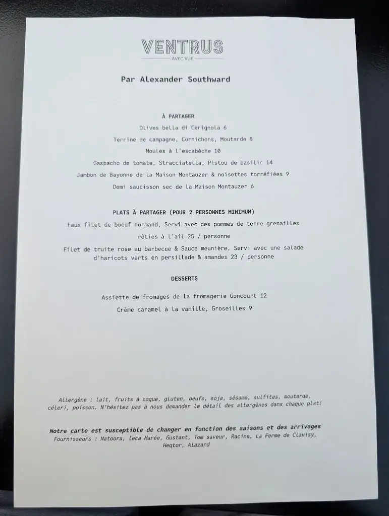 Restaurant Ventrus - Parc de La Villette ristorante a Paris