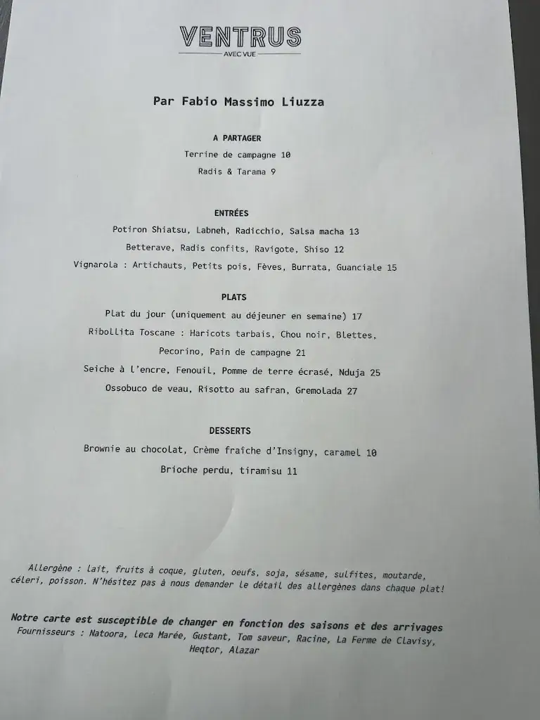 Menu_Restaurant Ventrus - Parc de La Villette_Paris_image_2