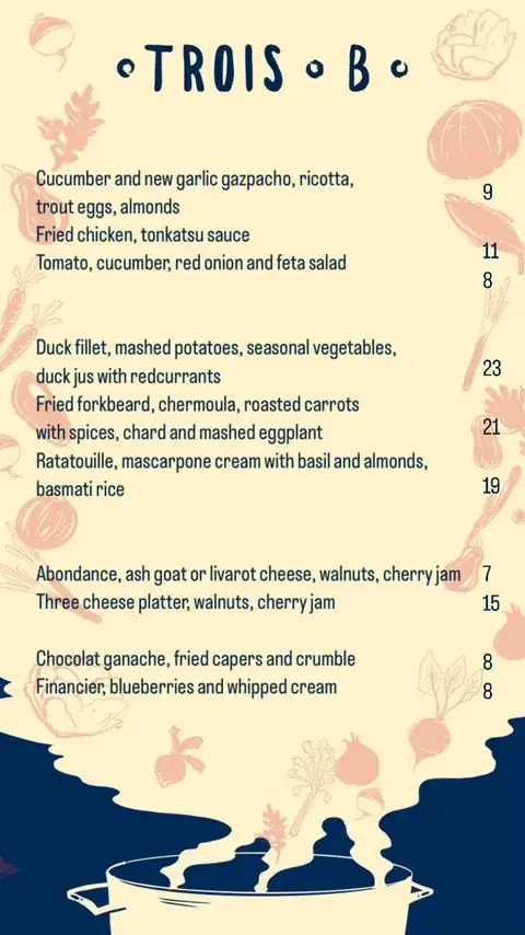 Menu_Restaurant Trois B_Paris_image_1