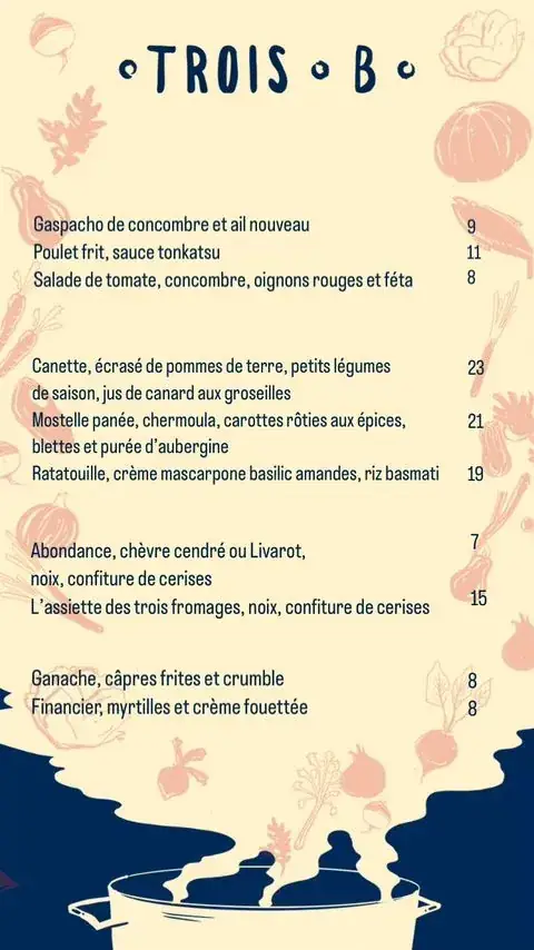 Menu_Restaurant Trois B_Paris_image_2