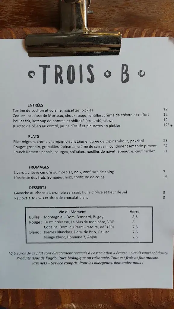 Menu_Restaurant Trois B_Paris_image_3