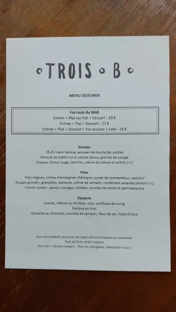 Menu_Restaurant Trois B_Paris_image_4