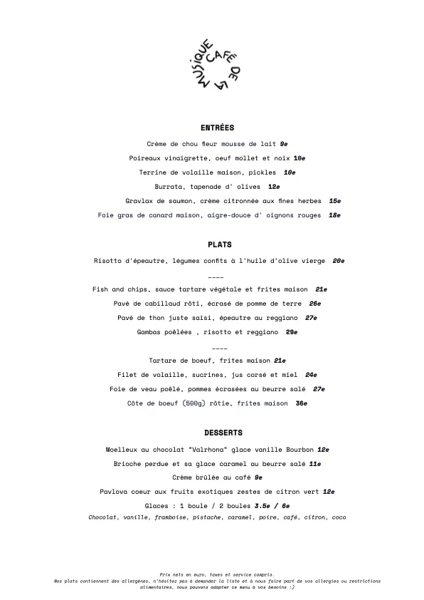 Menu_Café de la Musique_Paris_image_1