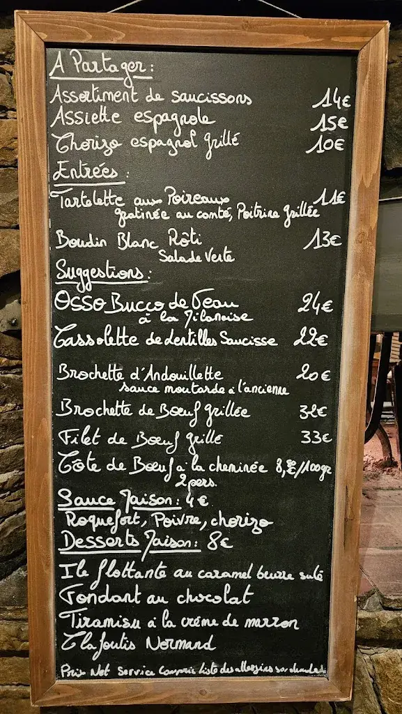 Menu_Restaurant La Grange du Beausset_Beausset_image_1