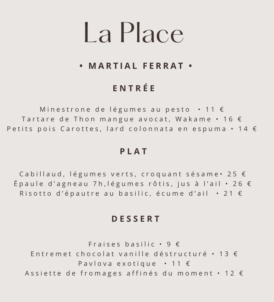 Menu_Restaurant La Place Martial Ferrat_Marseille_image_2