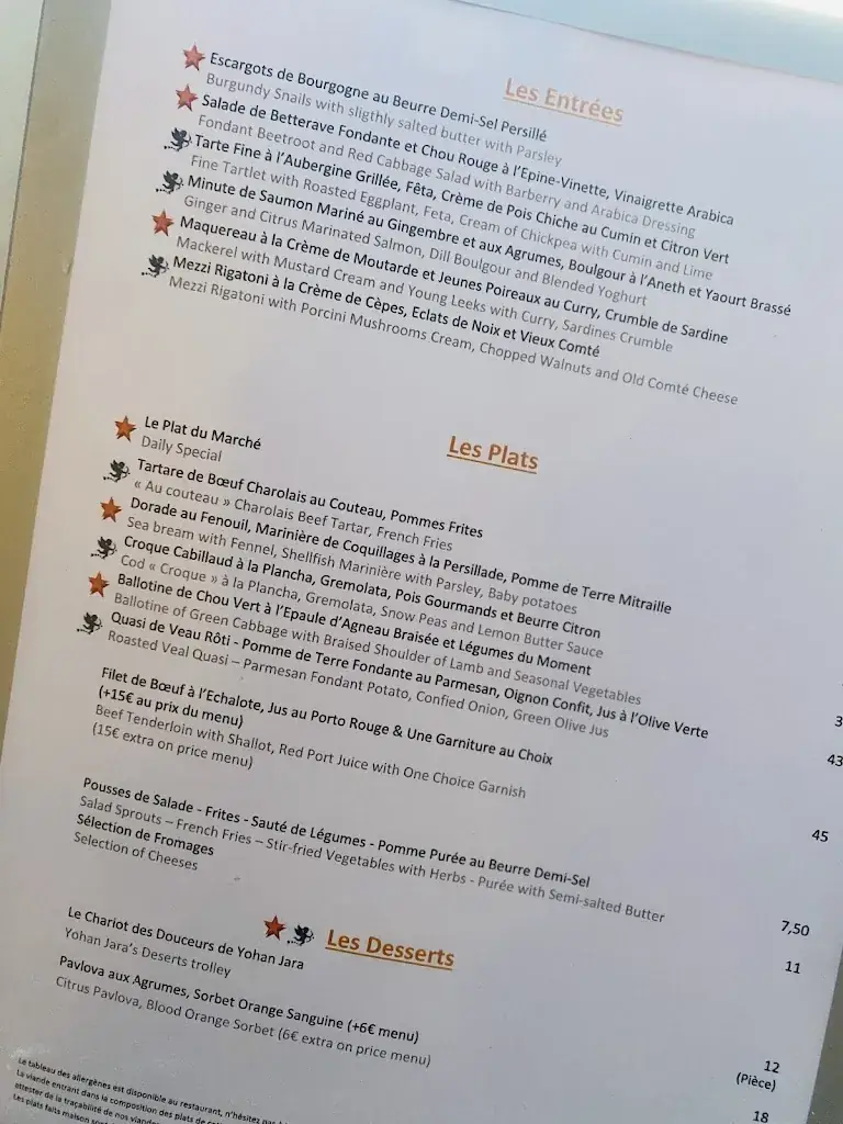 Menu_Le Bistrot Des Anges - Bastide Bruno Oger_Cannet_immagine_4