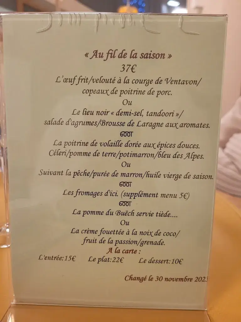 Menu_L'Araignée Gourmande_Laragne-Montéglin_image_1
