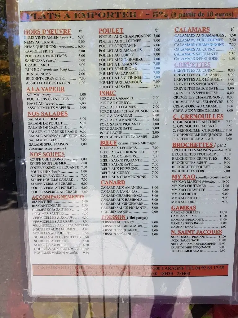 Menu_Que Huong_Laragne-Montéglin_imagen_2