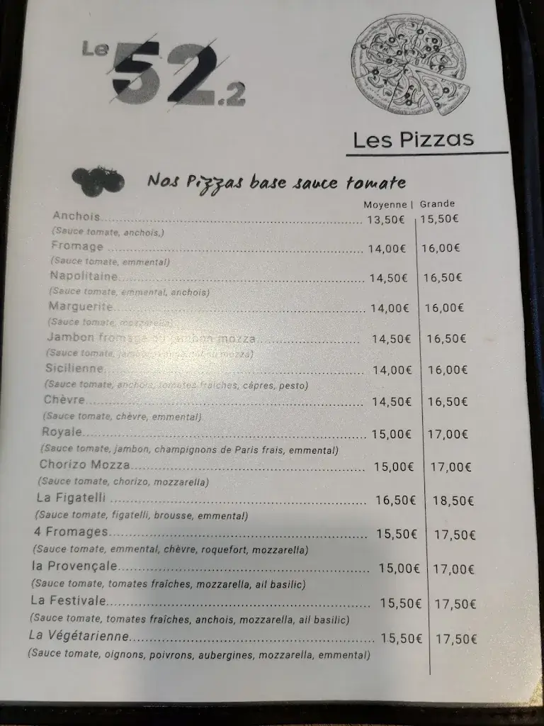 Menu_Le 52 Restaurant-Pizzeria_Castellet_image_1