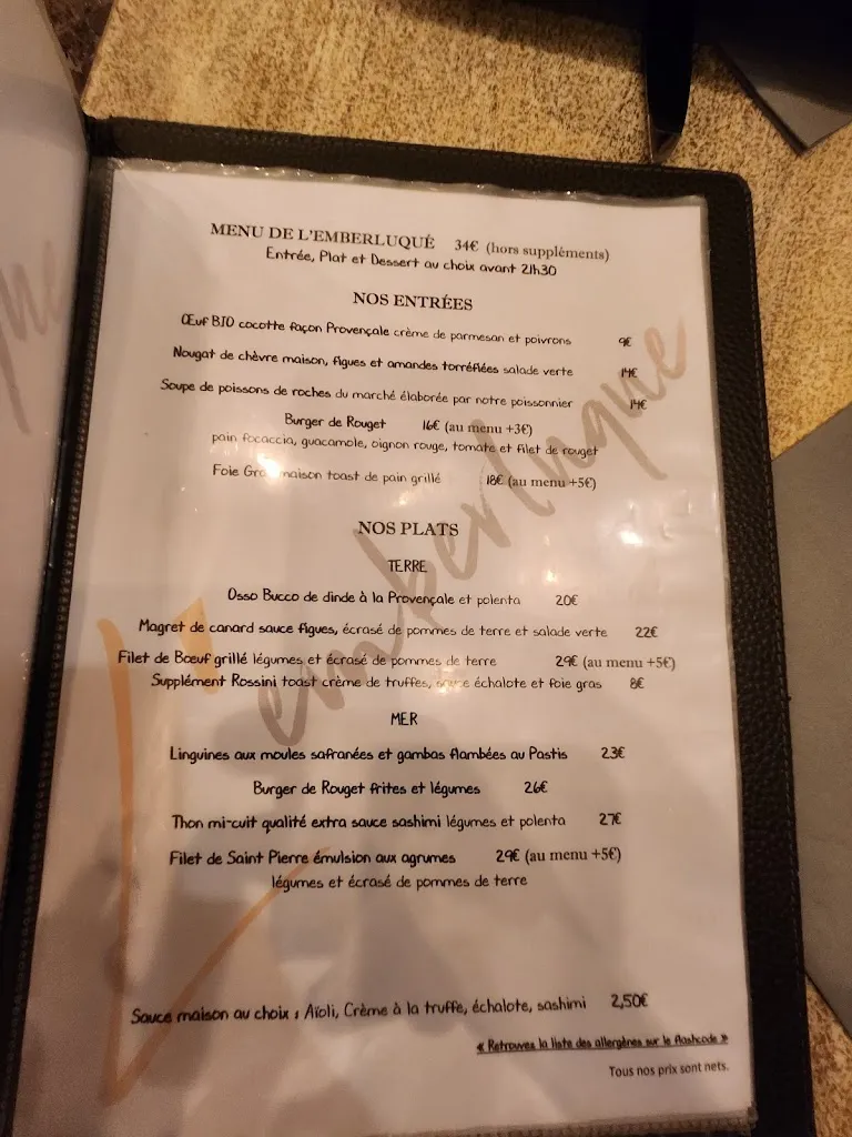 Menu_L'Emberluque_Lavandou_image_1