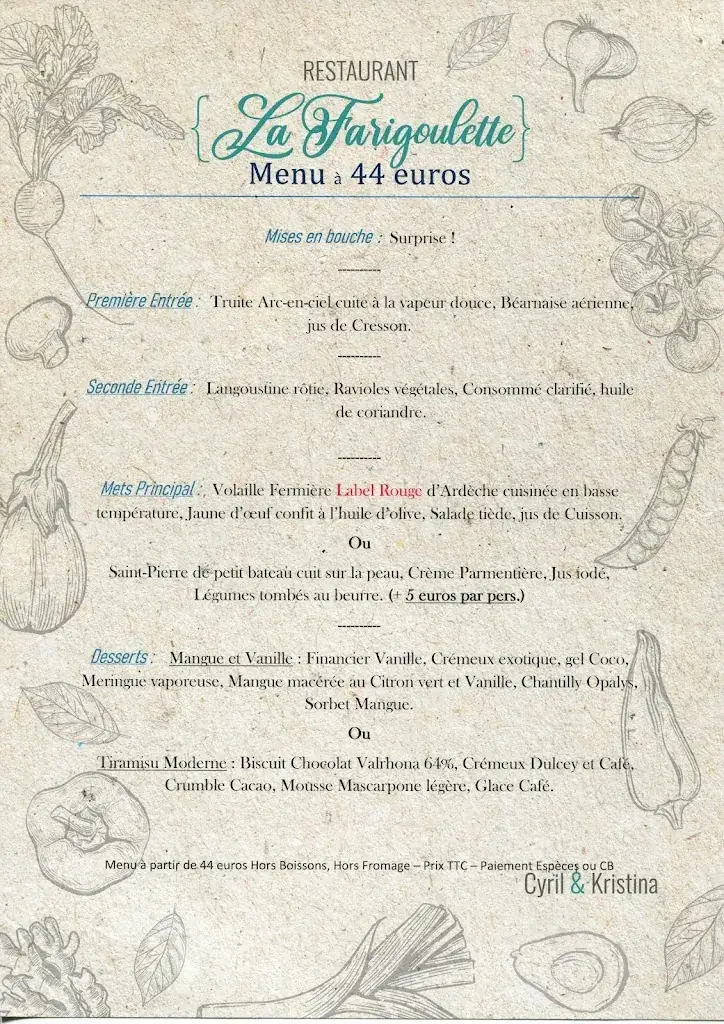 Menu_Restaurant La Farigoulette Le Lavandou_Lavandou_image_2