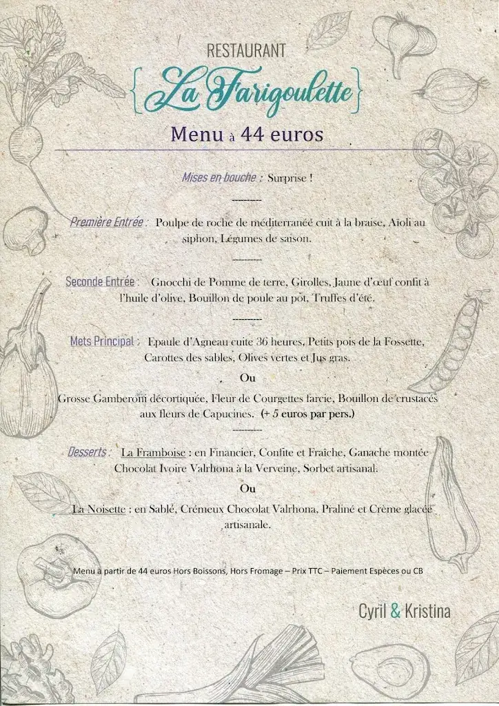 Menu_Restaurant La Farigoulette Le Lavandou_Lavandou_image_3