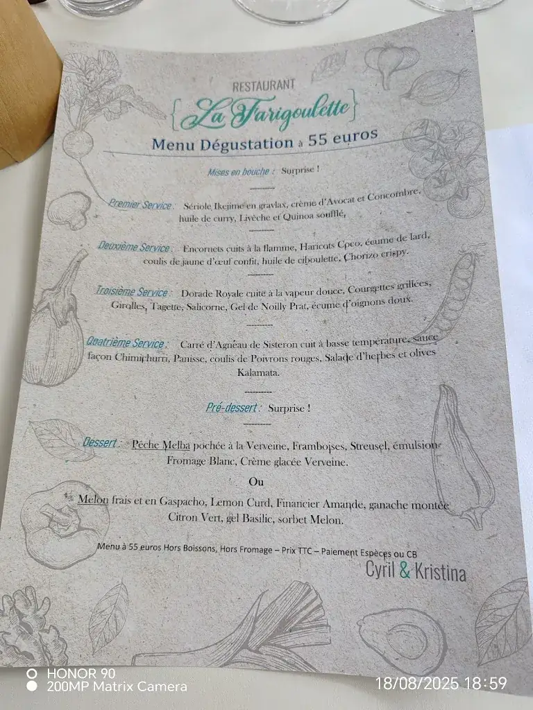 Menu_Restaurant La Farigoulette Le Lavandou_Lavandou_image_4