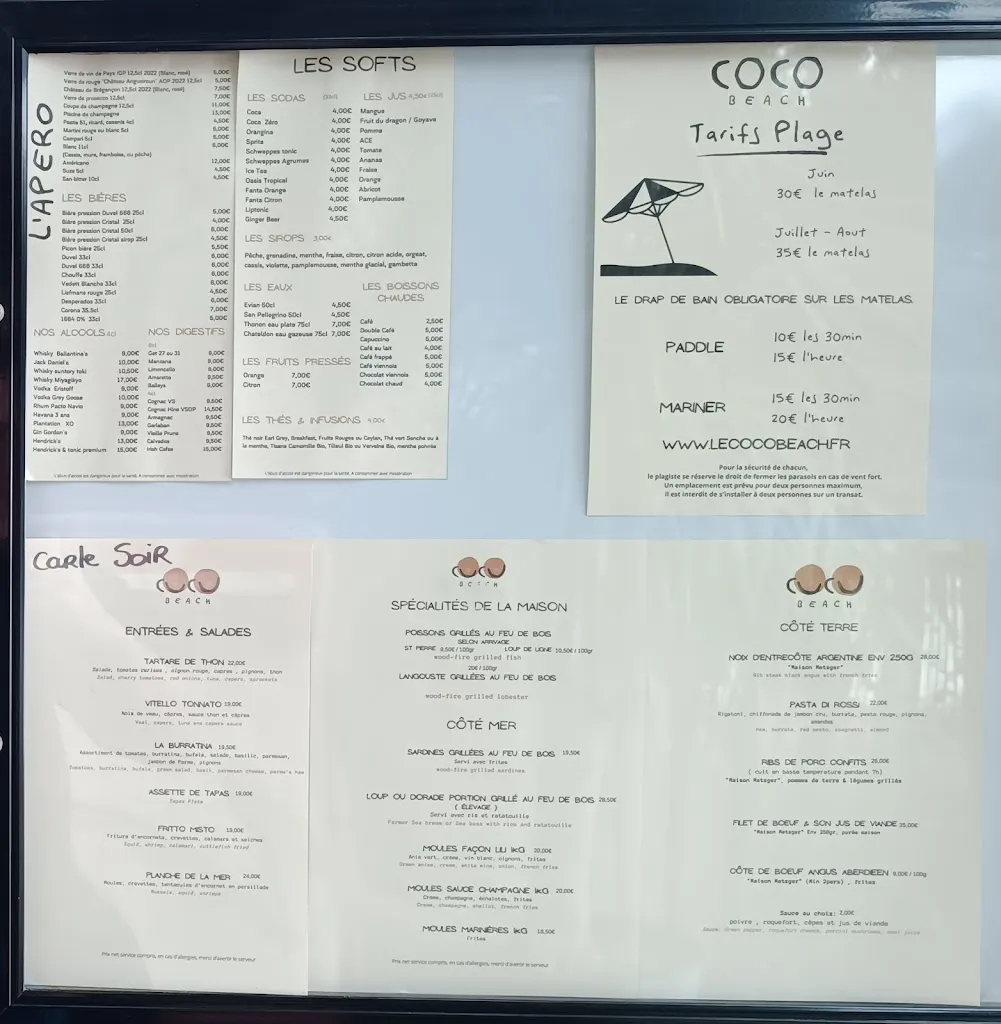 Menu_Coco Beach - Plage de la Fossette_Lavandou_image_1