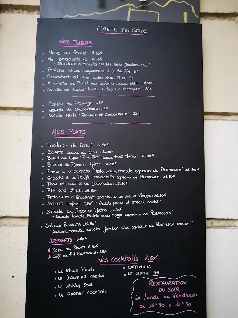 Menu_Le Dernier Métro_Marseille_image_4