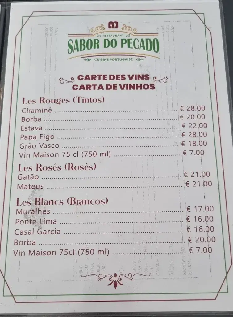 Menu_Restaurante Sabor do pecado_Marseille_image_1