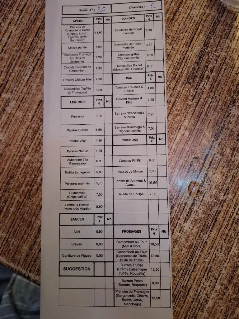 Menu_La Tasca_Marseille_immagine_2