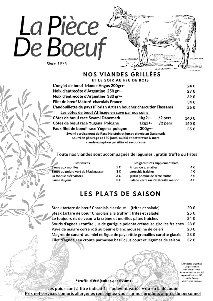 Menu_La Pièce de Bœuf_Cannet-des-Maures_image_1