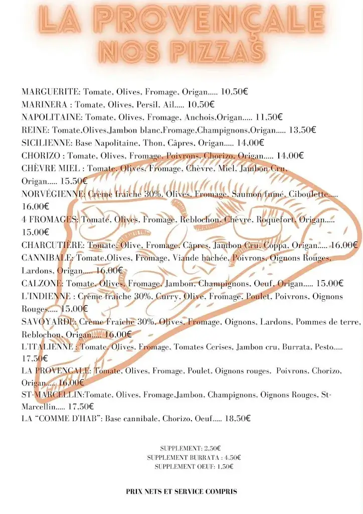 Menu_La Provençale Pizzeria/Restaurant_Cannet-des-Maures_image_1