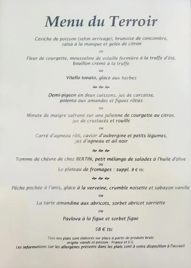 Menu_La Bastide des Magnans_Vidauban_image_1