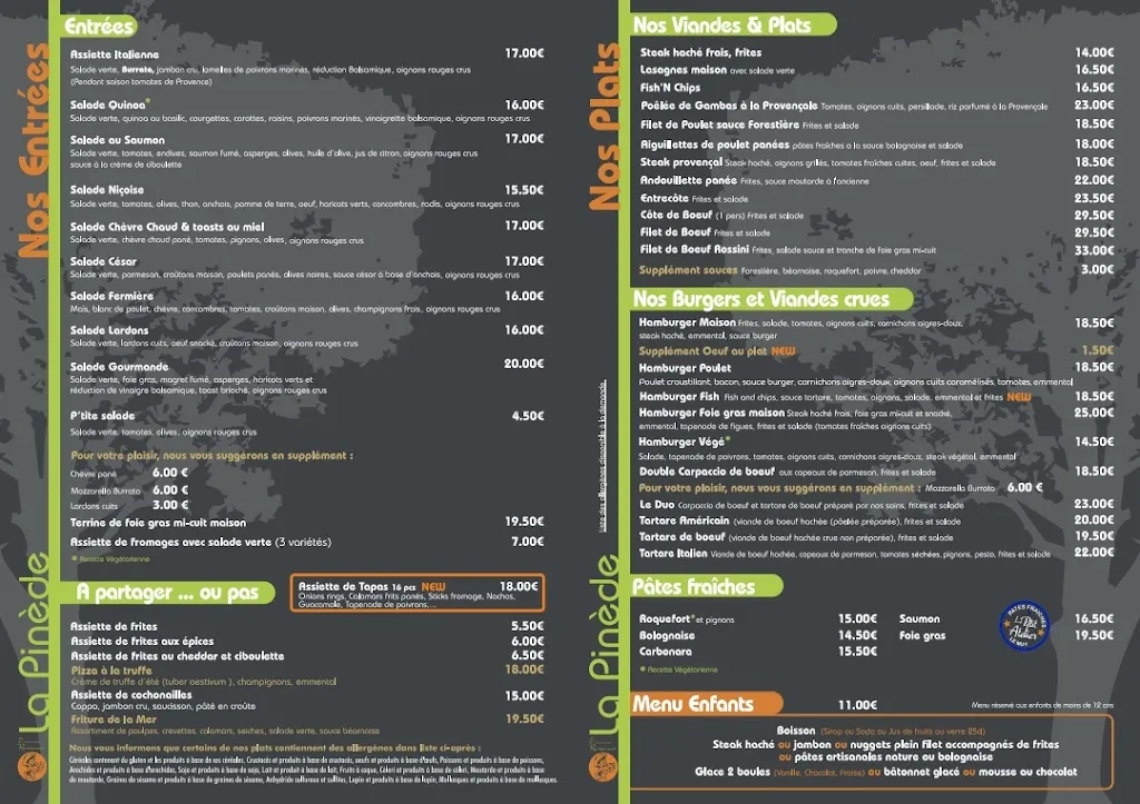 Menu_Pizzéria La Pinède_Arcs_immagine_2