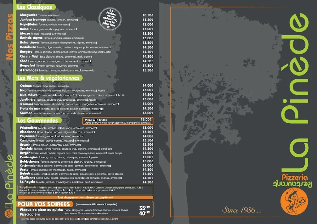 Menu_Pizzéria La Pinède_Arcs_immagine_3