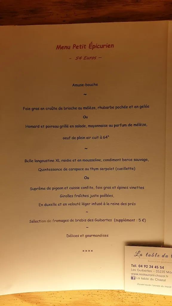 Menu_Le Chazal_Monêtier-les-Bains_image_3