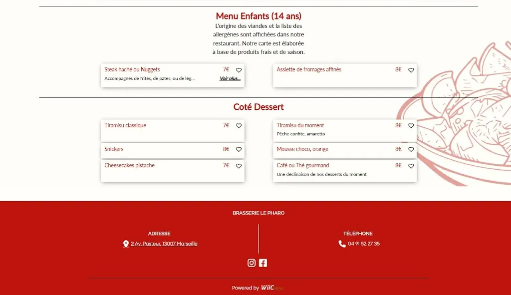 Menu_Bar Brasserie Tabac le Pharo_Marseille_image_1