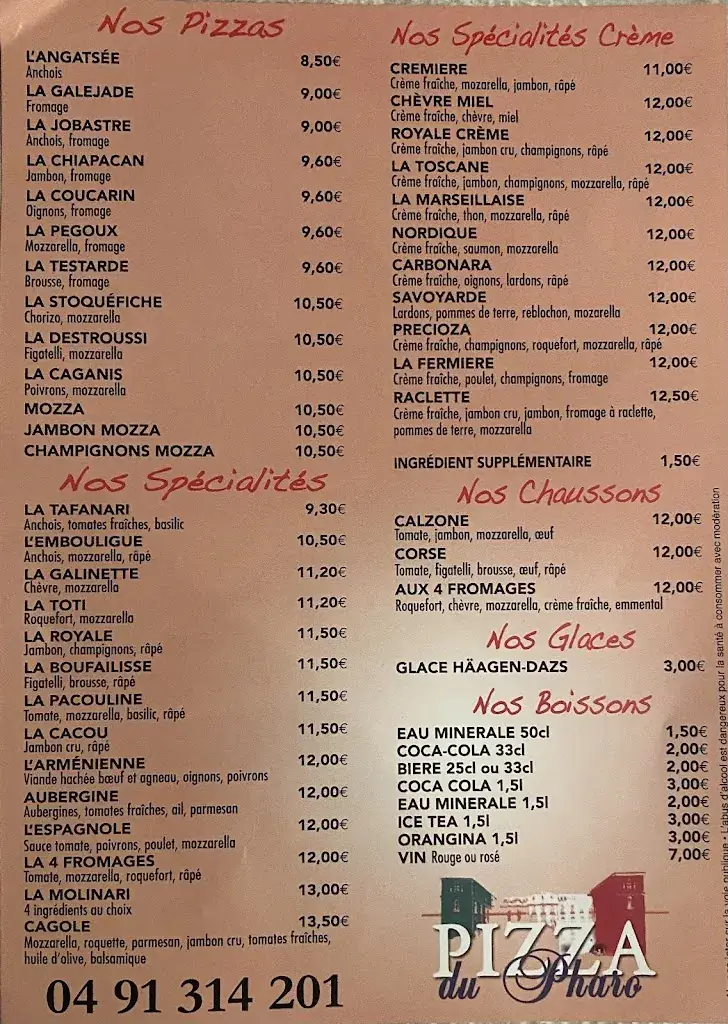 Menu_Pizza du Pharo_Marseille_image_1