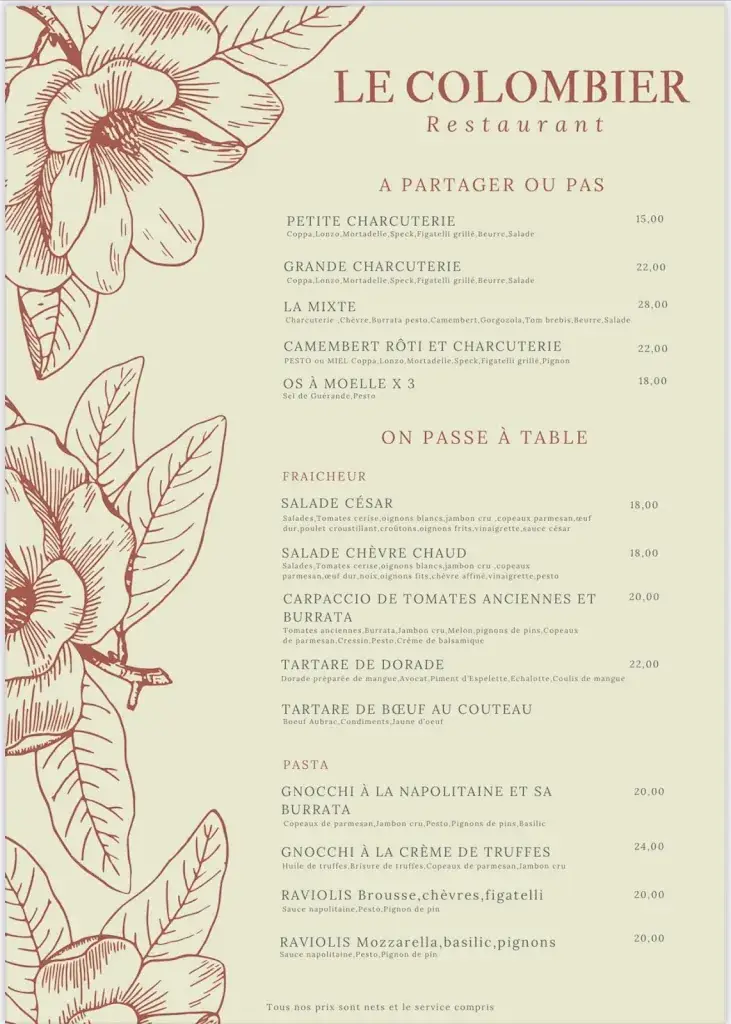 Menu_Restaurant-Pizzeria Le Colombier_Revest-les-Eaux_image_1