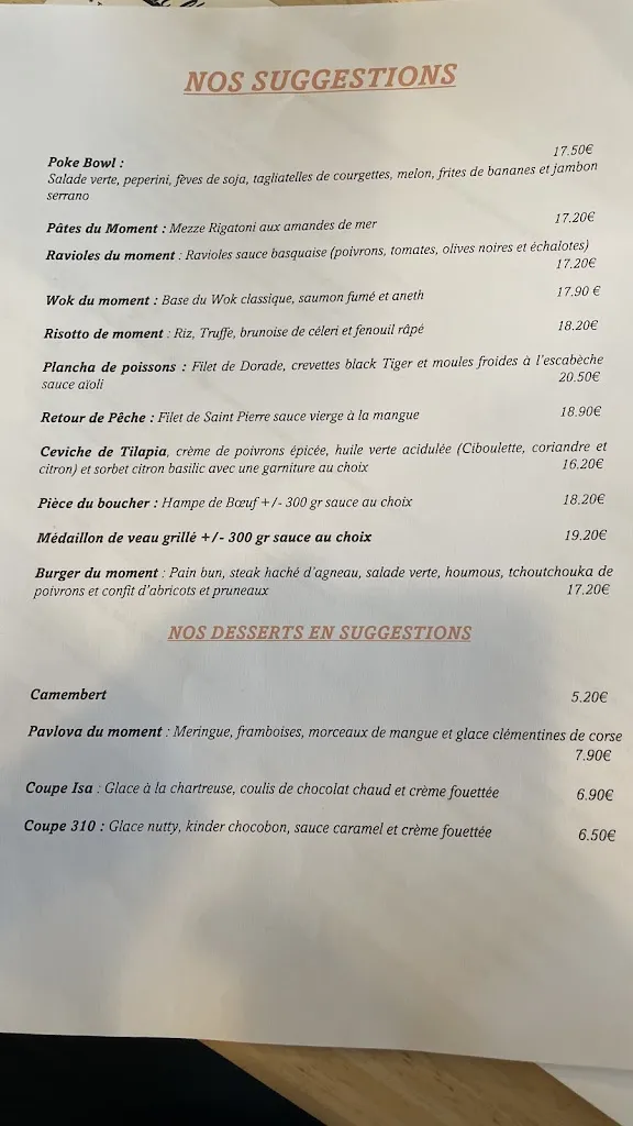 Menu_310 à table_Oullins-Pierre-Bénite_image_1