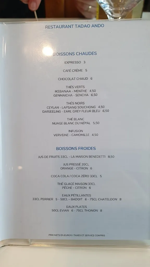 Menu_Restaurant de Tadao Ando_Puy-Sainte-Réparade_image_2