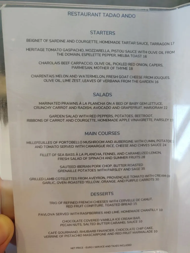 Menu_Restaurant de Tadao Ando_Puy-Sainte-Réparade_image_4