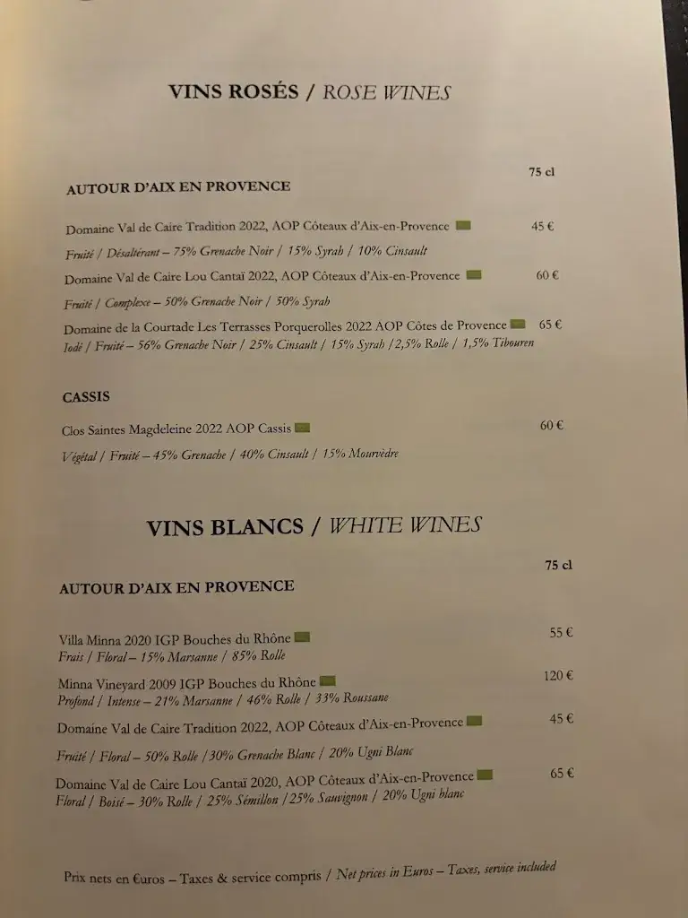 Menu_Restaurant L'Orangerie du Château de Fonscolombe_Puy-Sainte-Réparade_image_1