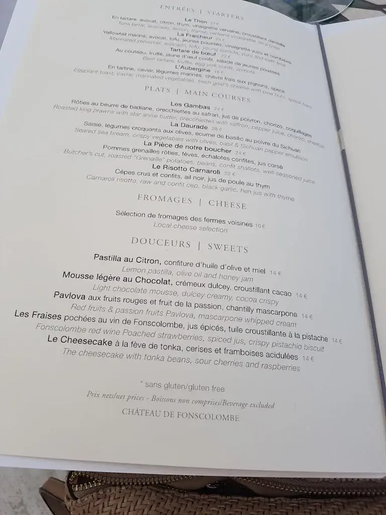 Menu_Restaurant L'Orangerie du Château de Fonscolombe_Puy-Sainte-Réparade_image_4