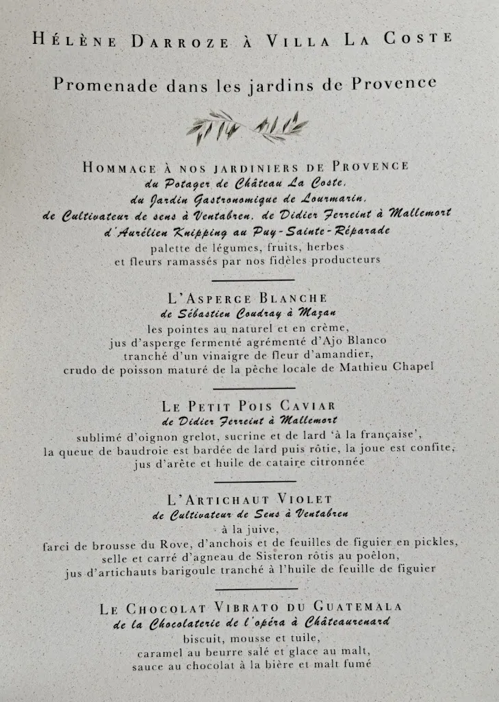 Menu_Hélène Darroze à Villa La Coste_Puy-Sainte-Réparade_image_2
