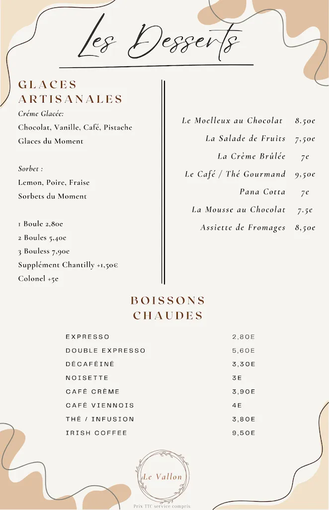 Menu_Restaurant Le Vallon_Thoronet_image_1