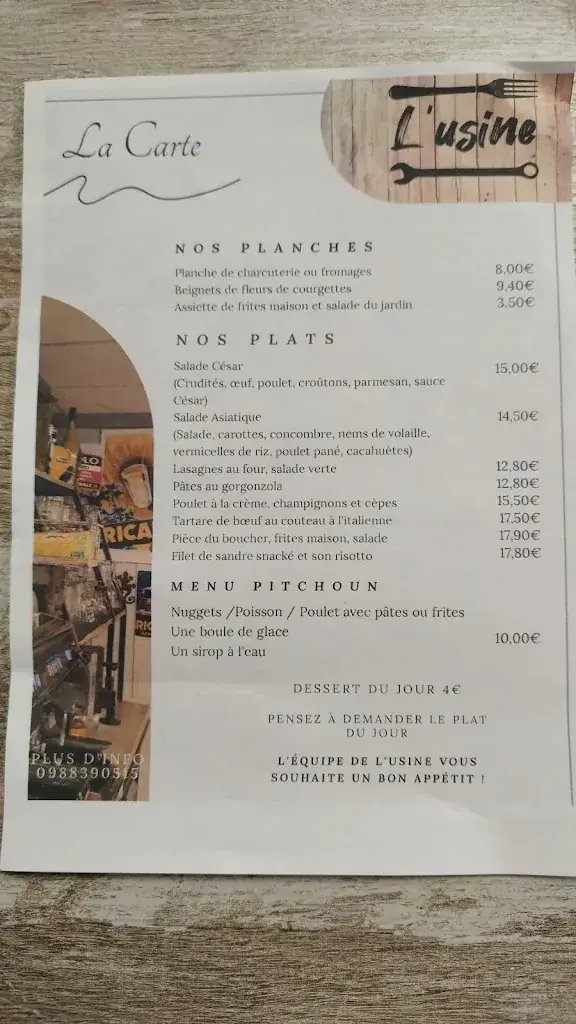 Menu_Bistrot L'Usine_Peymeinade_image_1