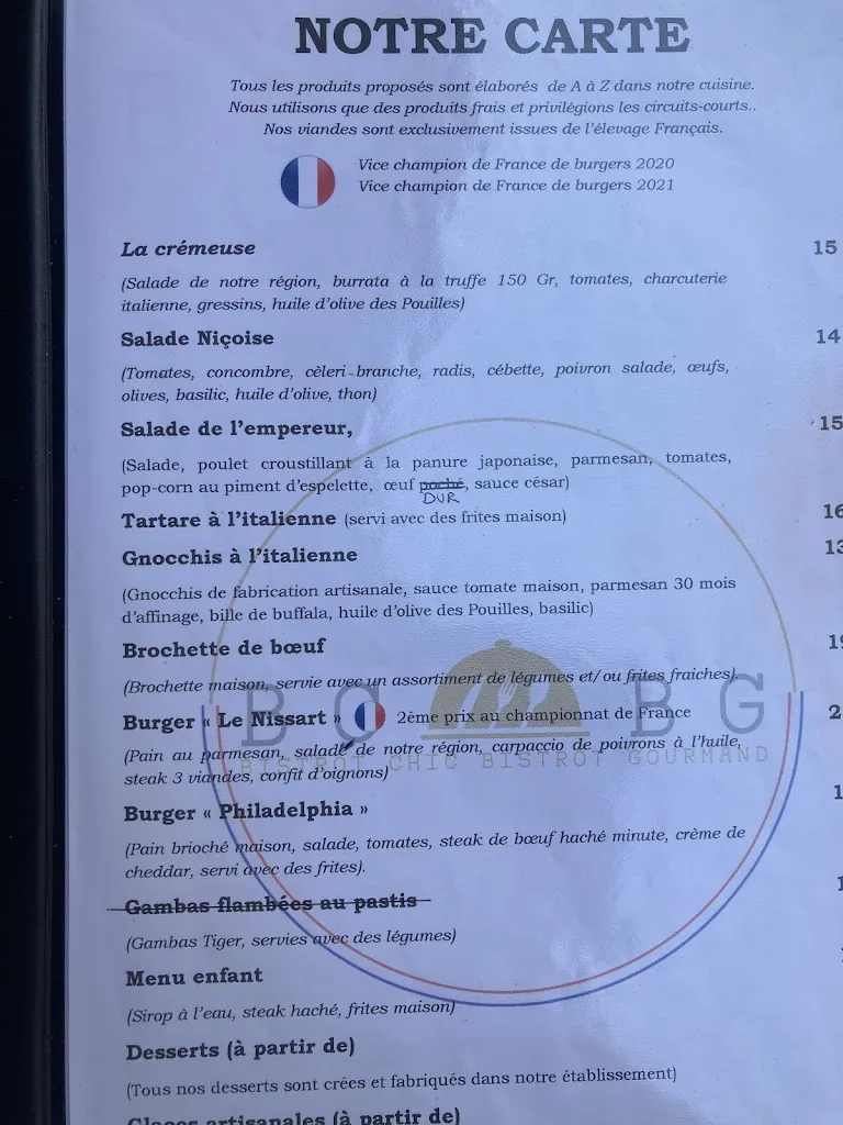 Menu_BCBG - Bistrot Chic Bistrot Gourmand_Levens_image_2