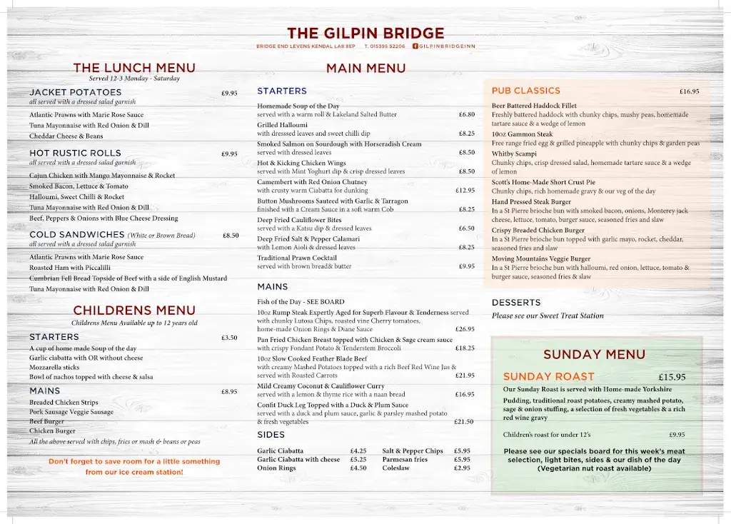 Menu_Gilpin Bridge Country Inn_Kingdom_image_1
