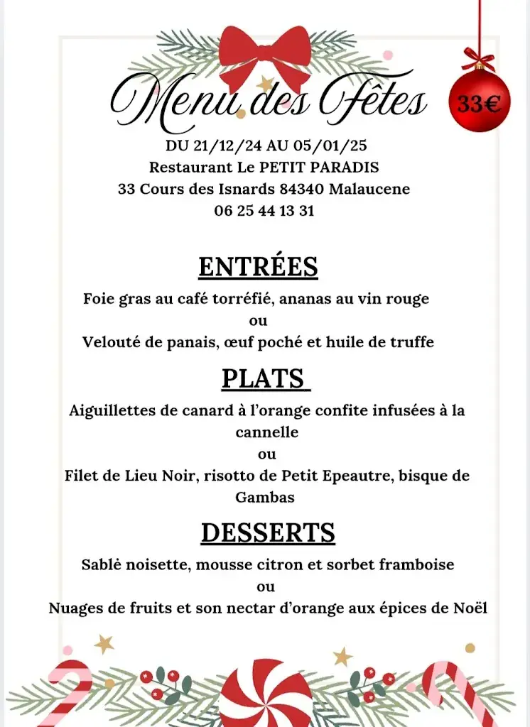 Menu_Restaurant - Le Petit Paradis Malaucène_Malaucène_image_2