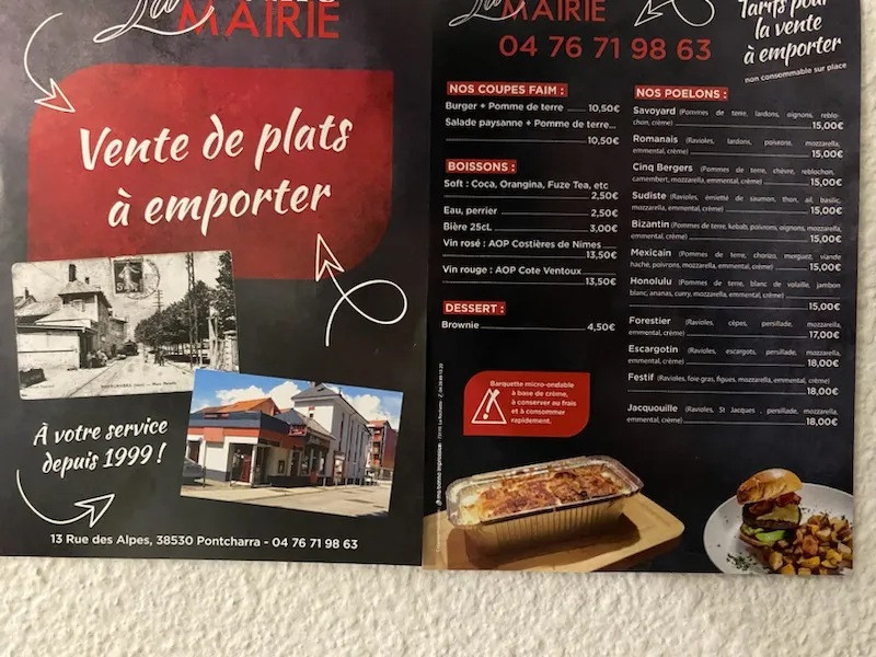 Menu_Restaurant-grill La Vieille Mairie_Pontcharra_immagine_1