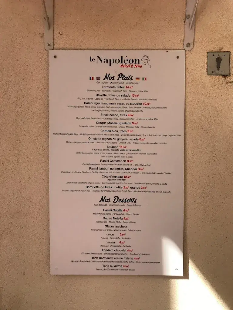 Menu_Le Napoléon Snack pmu_Malijai_image_1
