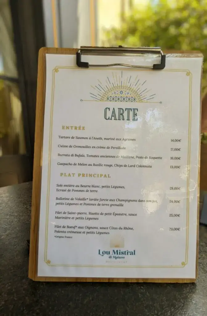 Menu_Lou Mistral Di Maiano_Maillane_image_1