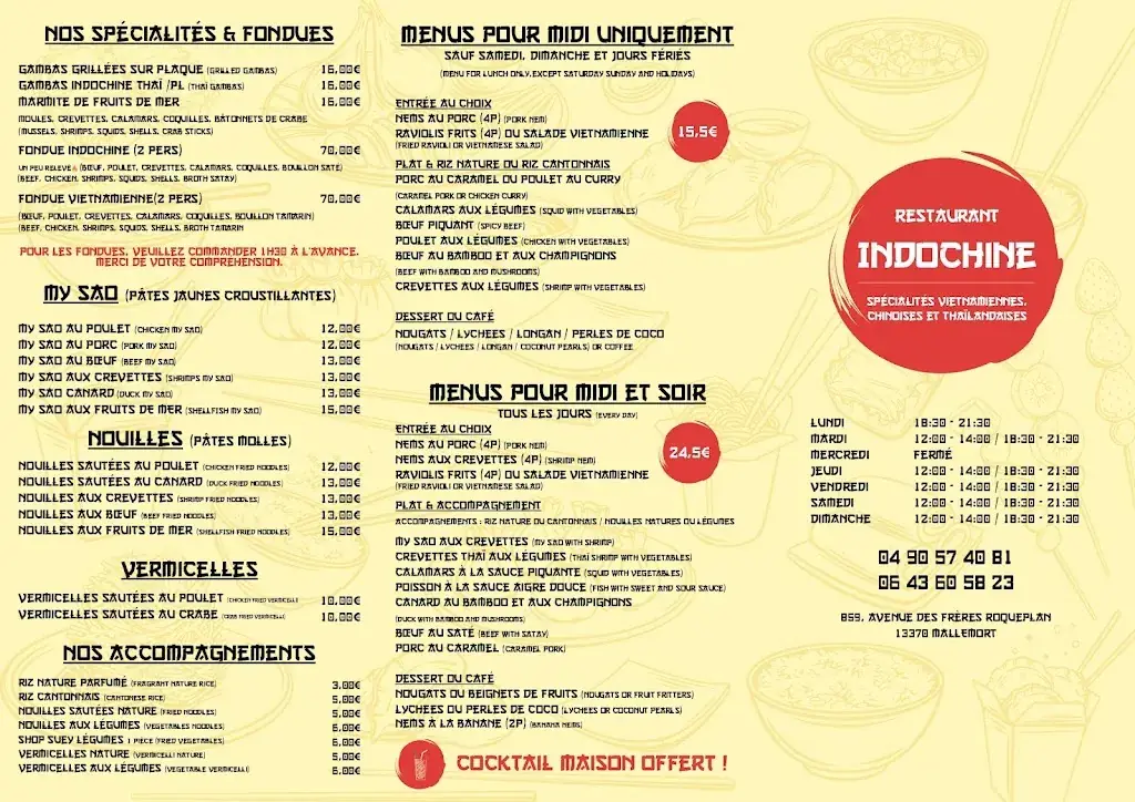 Menu_Indochine - Restaurant à Mallemort_Mallemort_image_2