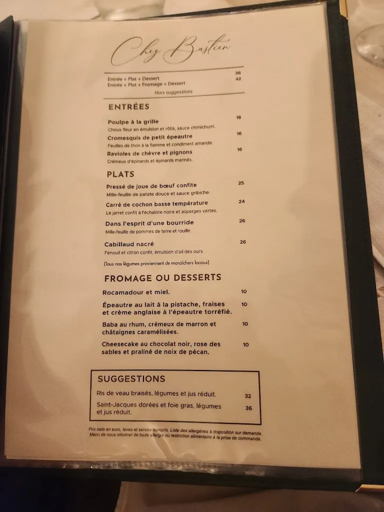 Menu_CHEZ BASTIEN - LE PETIT LAURAGAIS_Manosque_image_2