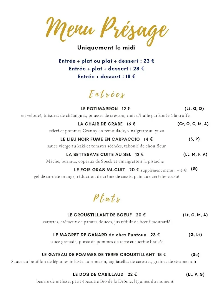 Menu_PRELUDE RESTAURANT PIERRELATTE_Pierrelatte_imagen_2