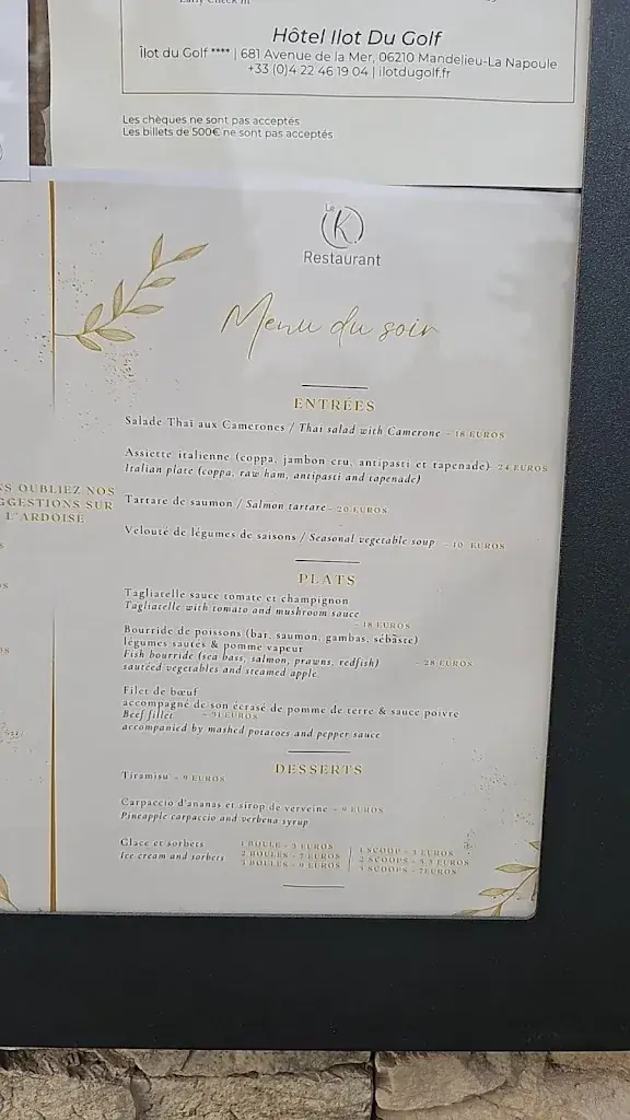 Menu_Restaurant le K_Mandelieu-la-Napoule_image_2