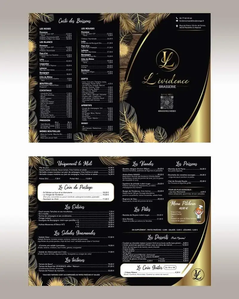 Menu_Brasserie L'évidence_Mandelieu-la-Napoule_image_2