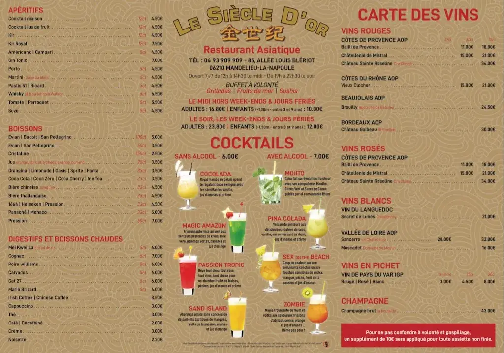 Menu_Le Siècle d'Or_Mandelieu-la-Napoule_image_1